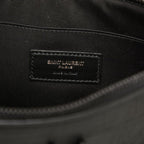 Saint Laurent YSL Logo Embossed Clutch Black Leather — view 5