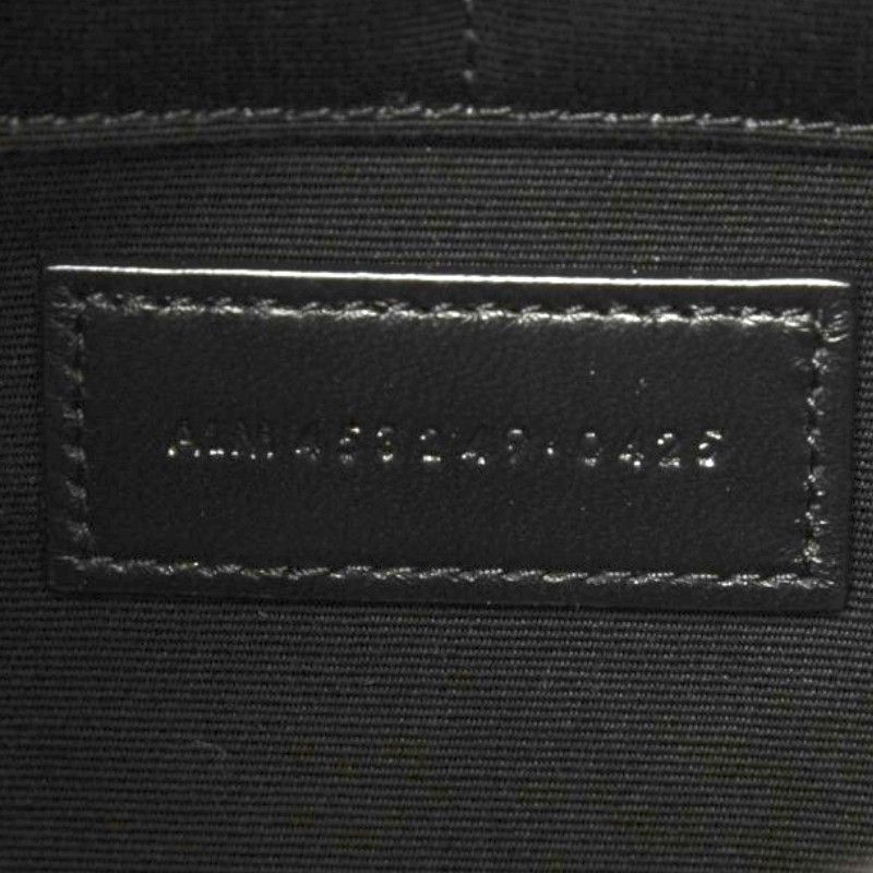 Saint Laurent YSL Logo Embossed Clutch Black Leather — view 6