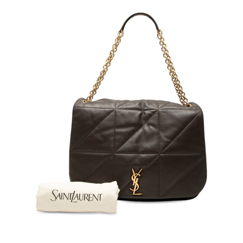 Saint Laurent Jamie Large Chain Shoulder Bag Brown Leather — view 7