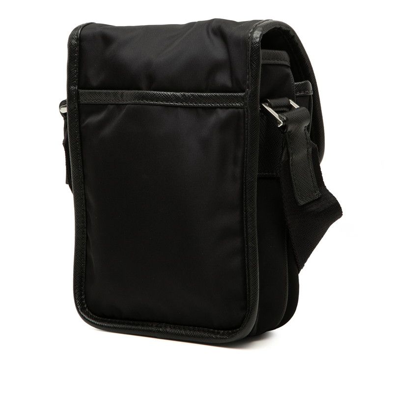 Prada Crossbody Shoulder Bag Black Nylon Leather — view 2