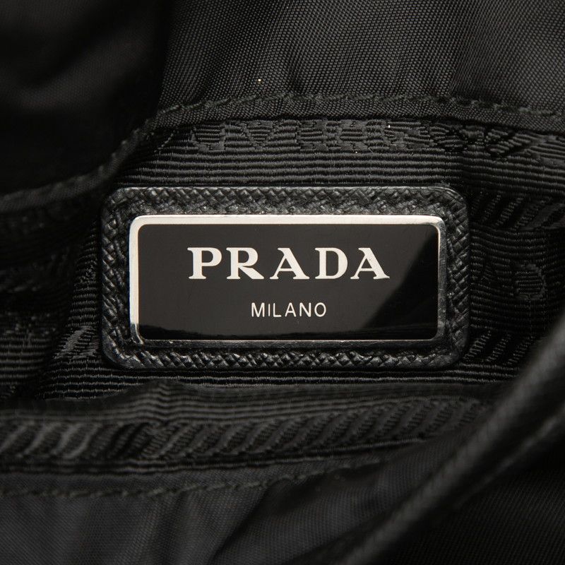 Prada Crossbody Shoulder Bag Black Nylon Leather — view 5