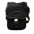Prada Crossbody Shoulder Bag Black Nylon Leather