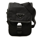 Prada Crossbody Shoulder Bag Black Nylon Leather