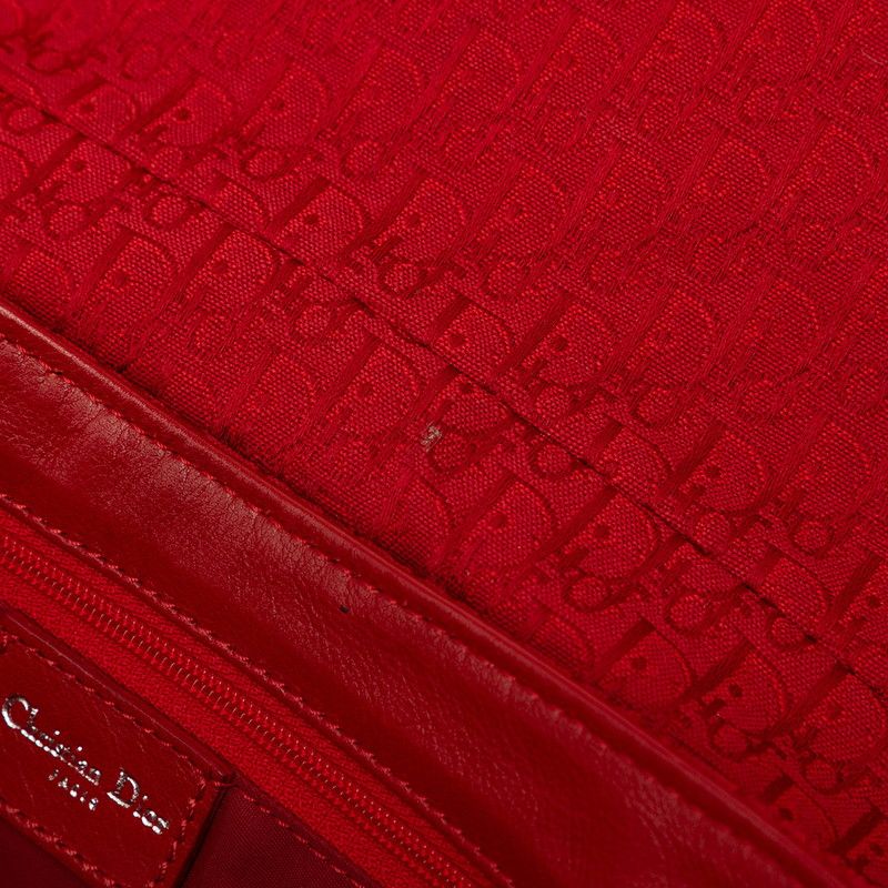 Dior Trotter Bag Handbag Red Canvas Leather — view 7