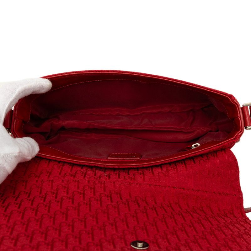 Dior Trotter Bag Handbag Red Canvas Leather — view 4