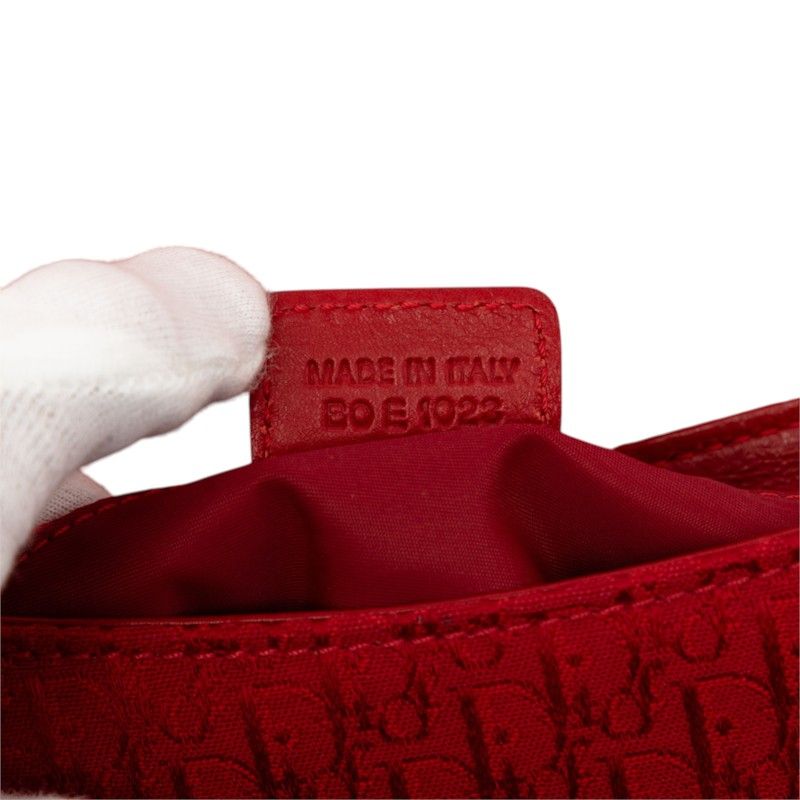 Dior Trotter Bag Handbag Red Canvas Leather — view 6