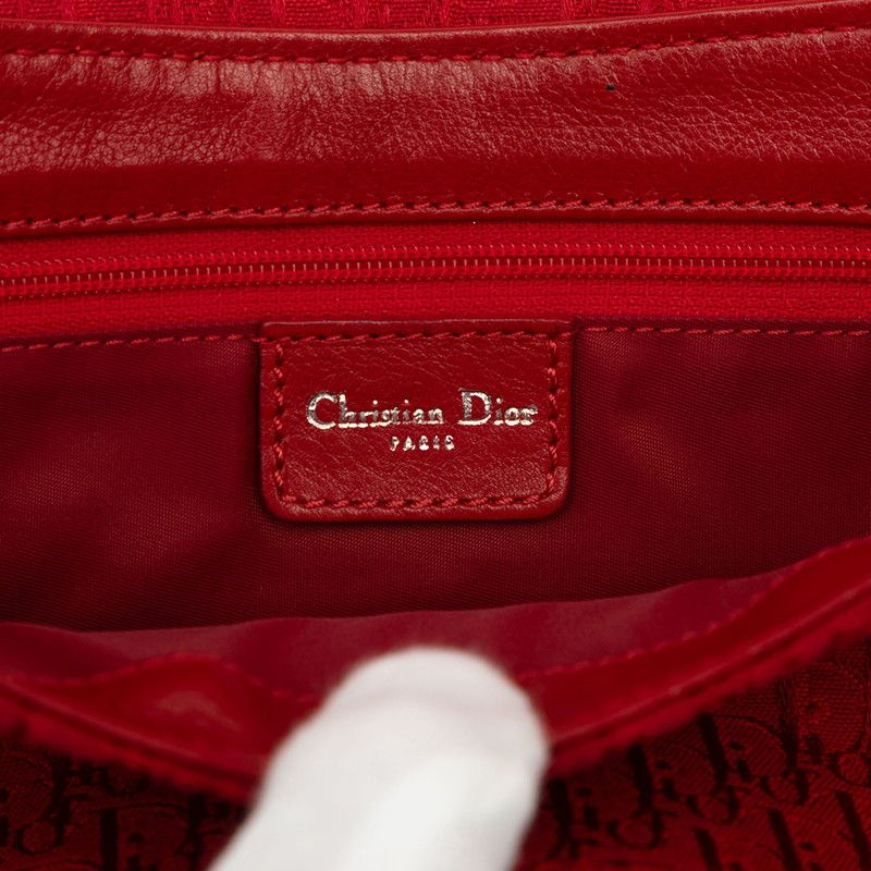 Dior Trotter Bag Handbag Red Canvas Leather — view 5