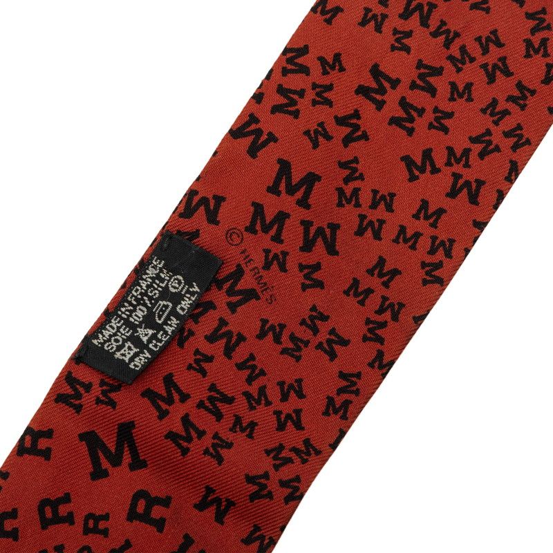 Hermes Twilly Logo Alphabet Scarf Brown Silk — view 4