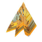 Hermes Petit Carre 42 les Sangle Scarf Yellow Silk — view 3