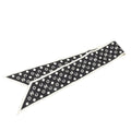 Chanel CC Logo Polka Dot Scarf Black White Silk