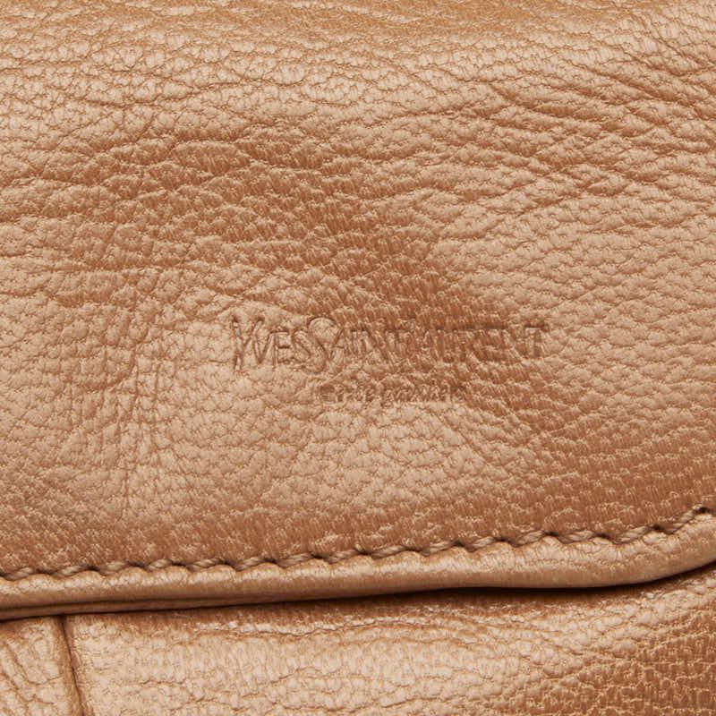Saint Laurent Nadja Rose Flower Flap Shoulder Bag Beige Leather — view 6