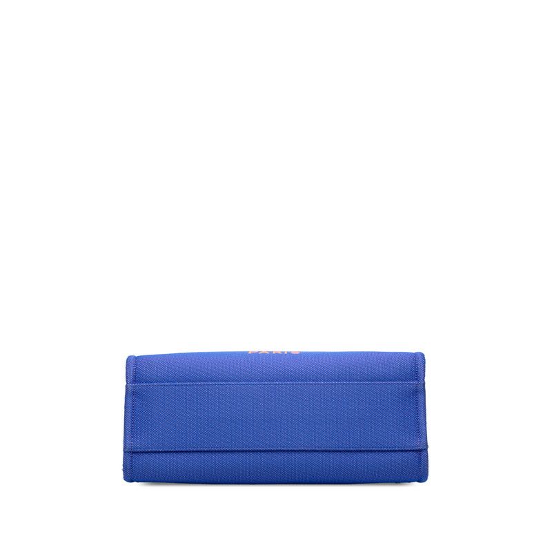 Chanel Deauville MM Chain Tote Bag Blue Orange Canvas Leather — view 3