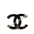 Chanel CC Logo Brooch Gold Blue Plated Rhinestone — view 3
