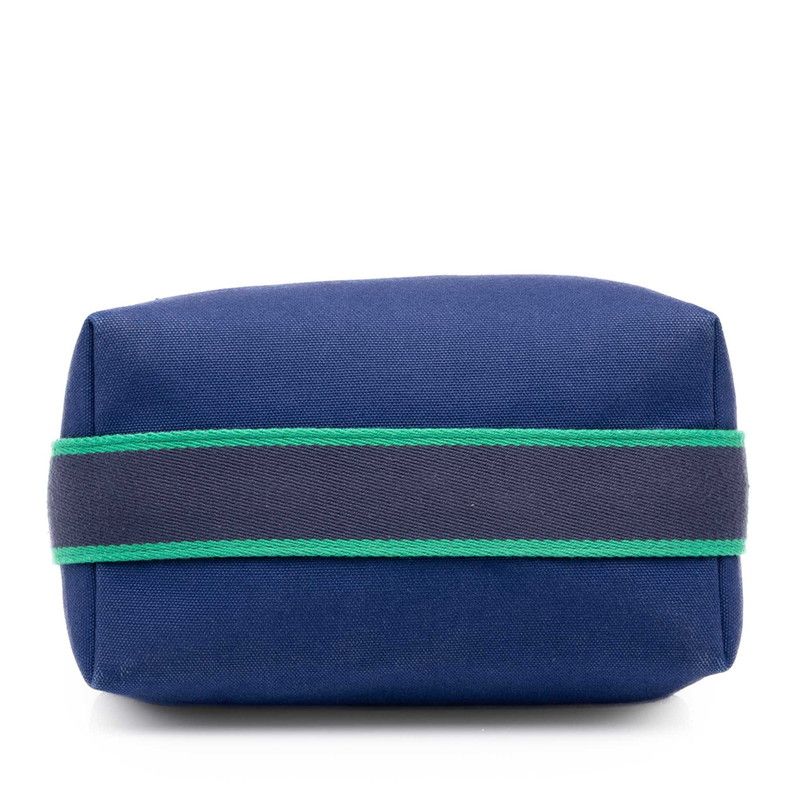 Hermes Brid-a-brac PM Handbag Pouch Navy Green Canvas — view 3