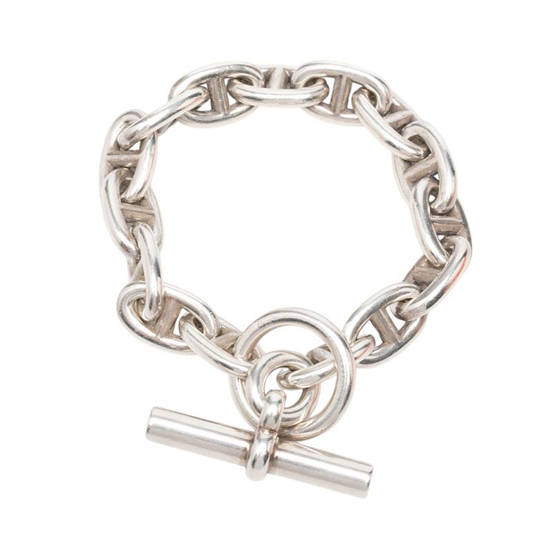 Hermes Chaine D'ancre MM 15 Links Bracelet Silver — view 3