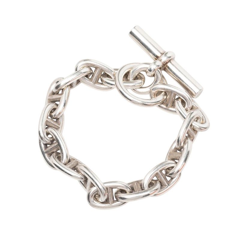 Hermes Chaine D'ancre MM 15 Links Bracelet Silver — view 2