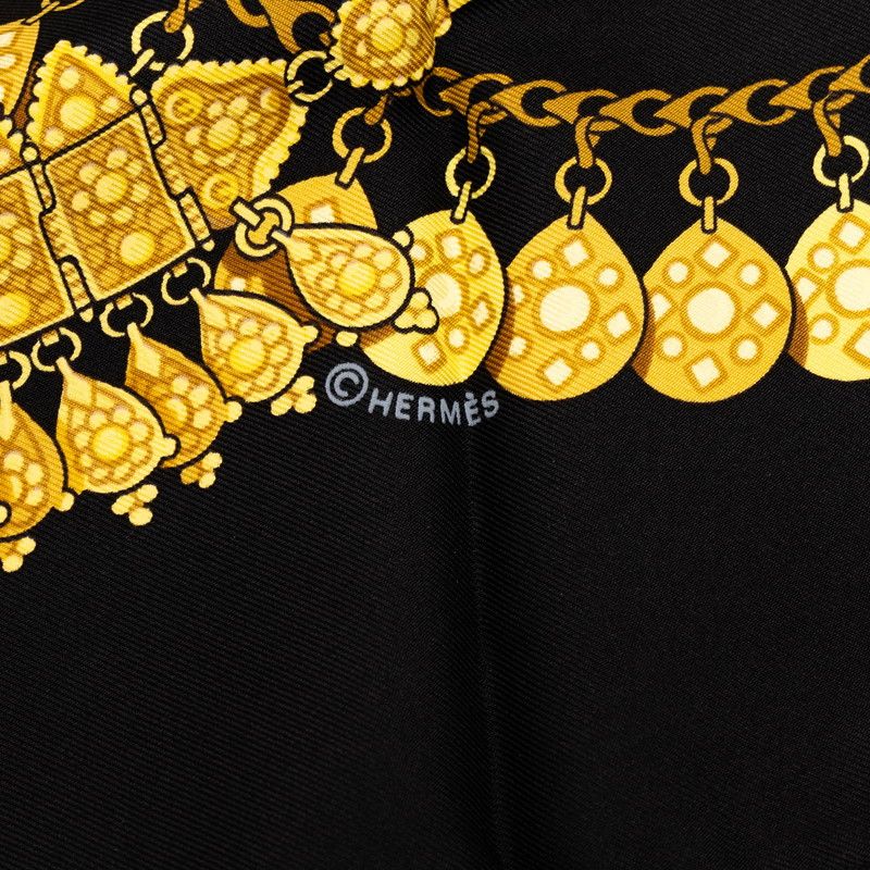 Hermes Carre 90 Kosmima Space Scarf Black Multicolor Silk — view 6