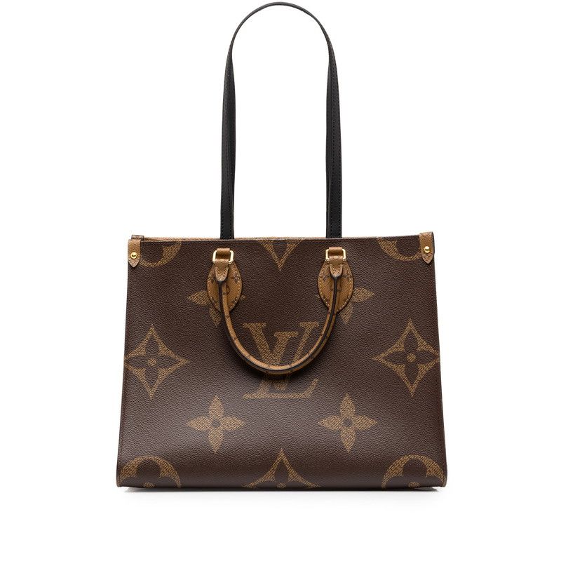 Louis Vuitton Monogram Giant Reverse On The Go MM 2-Way Shoulder Bag Brown