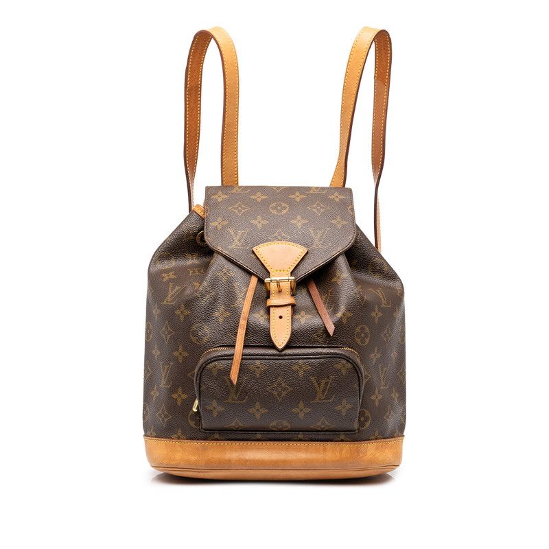 Louis Vuitton Monogram Montsouris MM Backpack Brown Leather