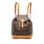 Louis Vuitton Monogram Montsouris MM Backpack Brown Leather