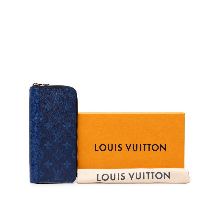 Louis Vuitton Monogram Taigarama Portefeuille Brazza Wallet Cobalt Blue Leather — view 7