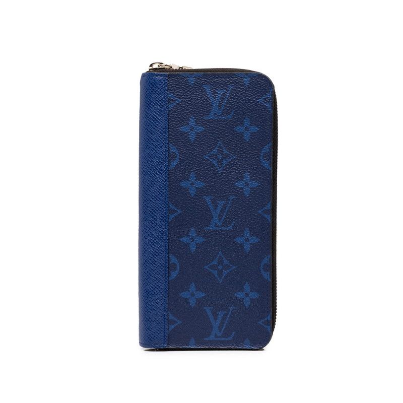 Louis Vuitton Monogram Taigarama Portefeuille Brazza Wallet Cobalt Blue Leather