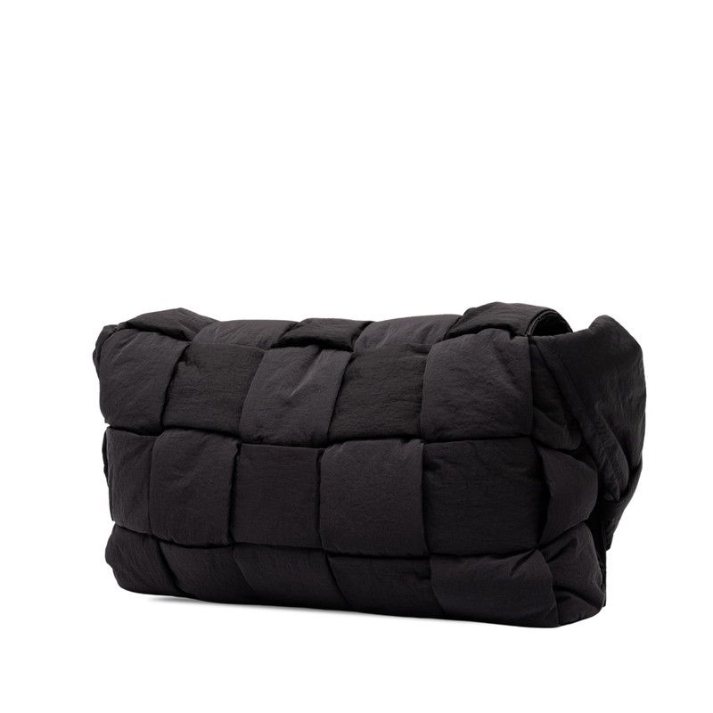 Bottega Veneta Maxi Intrecciato Cassette Padded Tech Shoulder Bag Black Nylon — view 2