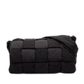 Bottega Veneta Maxi Intrecciato Cassette Padded Tech Shoulder Bag Black Nylon