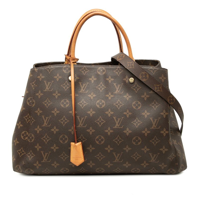 Louis Vuitton Monogram Montaigne GM 2-Way Shoulder Bag Brown Leather