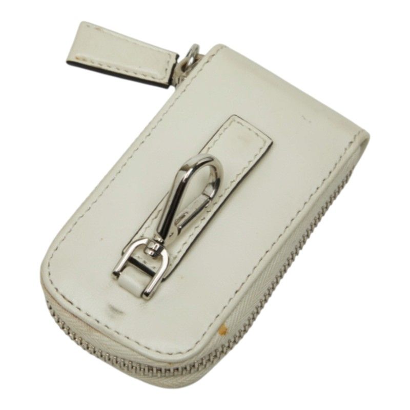 Prada Crossbody Triangle Shoulder Bag White Leather — view 6