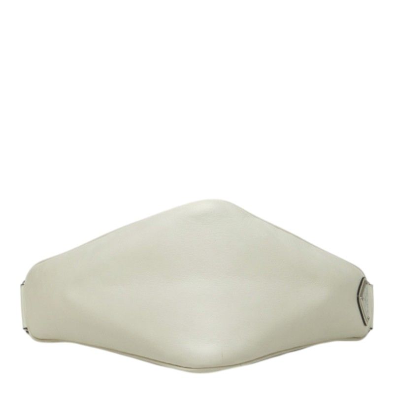 Prada Crossbody Triangle Shoulder Bag White Leather — view 3