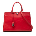 Louis Vuitton Monogram Very Zip Tote 2-Way Shoulder Bag Red Leather