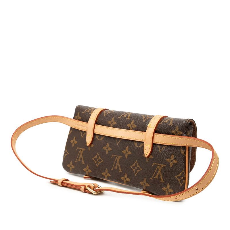 Louis Vuitton Monogram Pochette Marelle Belt Bag Pouch Brown Leather — view 2