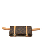 Louis Vuitton Monogram Pochette Marelle Belt Bag Pouch Brown Leather
