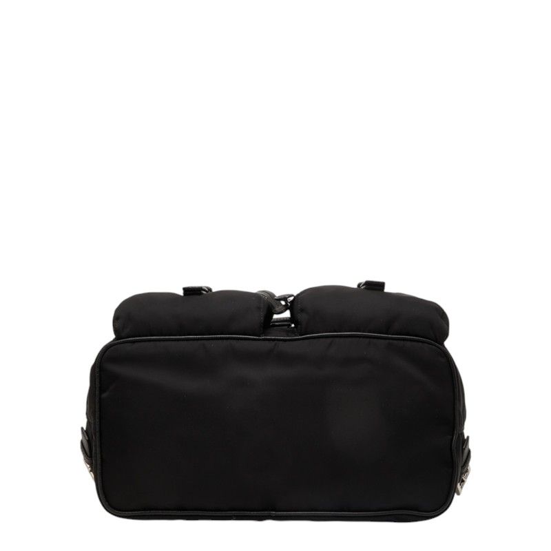 Prada Tessuto Leopard Backpack Black Brown Nylon — view 3