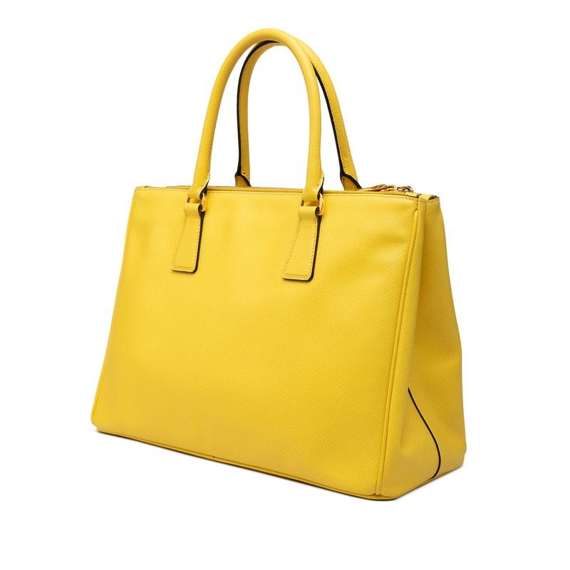 Prada Saffiano Galleria 2-Way Shoulder Bag Yellow Leather — view 2