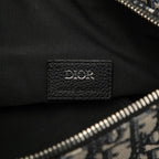 Dior Oblique Saddle Jacquard Belt Bag Beige Navy Canvas Leather — view 5