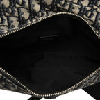Dior Oblique Saddle Jacquard Belt Bag Beige Navy Canvas Leather — view 4