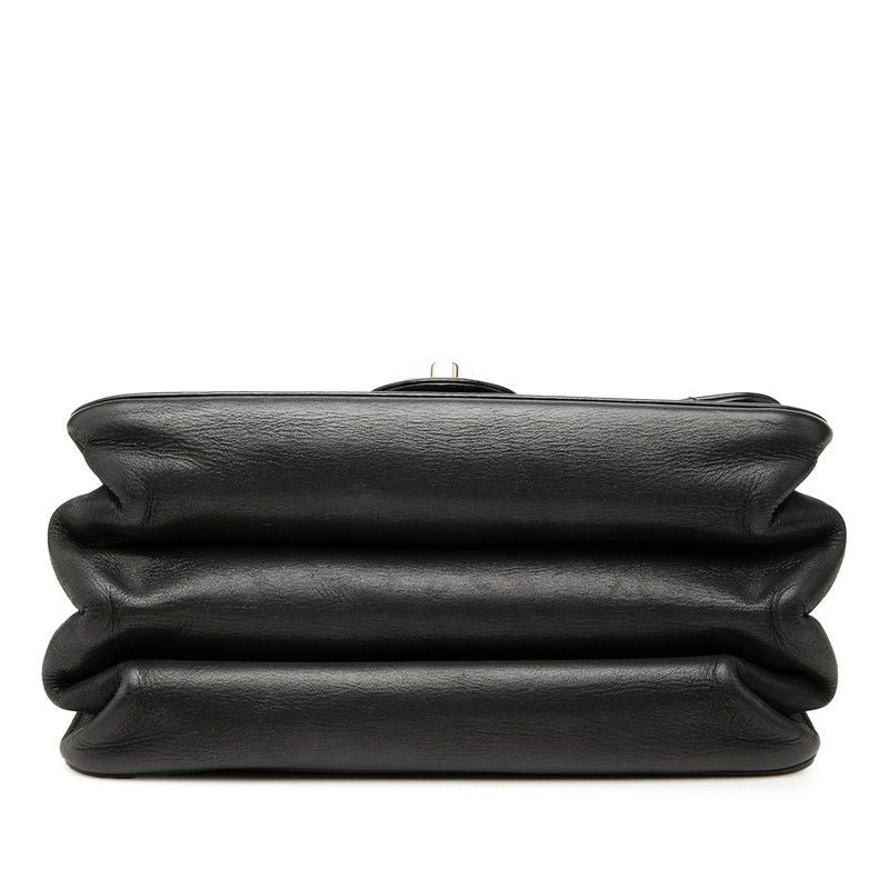 Chanel Quilted CC Logo Triple Flap Handbag Chain Shoulder 2-Way Black Gold — view 3