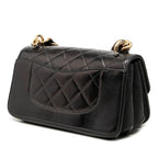 Chanel Quilted CC Logo Triple Flap Handbag Chain Shoulder 2-Way Black Gold — view 2