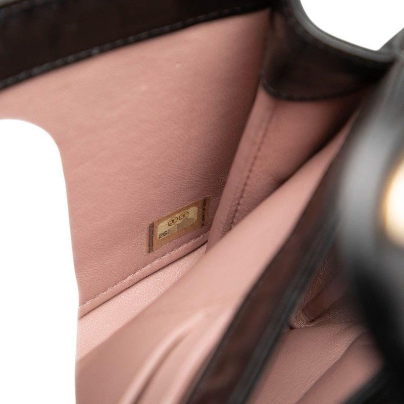 Chanel Quilted CC Logo Triple Flap Handbag Chain Shoulder 2-Way Black Gold — view 6