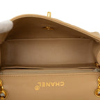 Chanel Quilted CC Logo Chain Shoulder Bag Beige Gold Lambskin — view 4