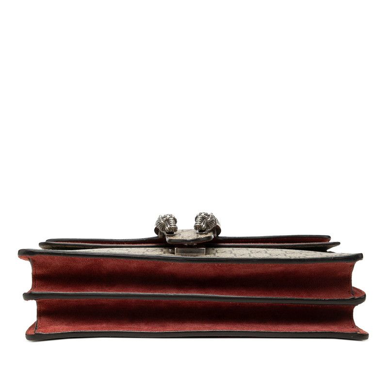 Gucci GG Blooms Dionysus Chain Shoulder Bag Beige Wine Red Suede — view 3
