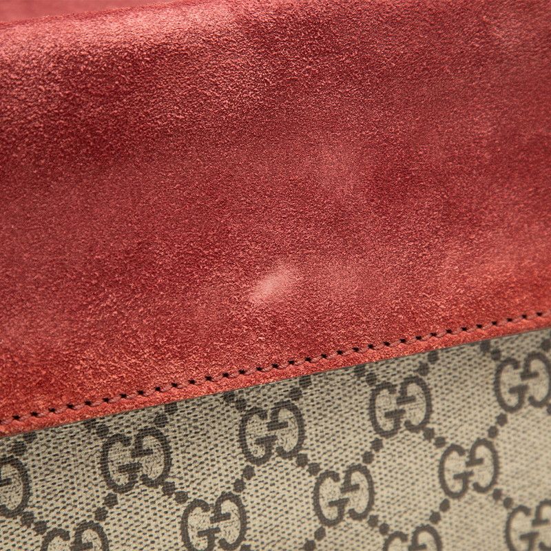 Gucci GG Blooms Dionysus Chain Shoulder Bag Beige Wine Red Suede — view 7