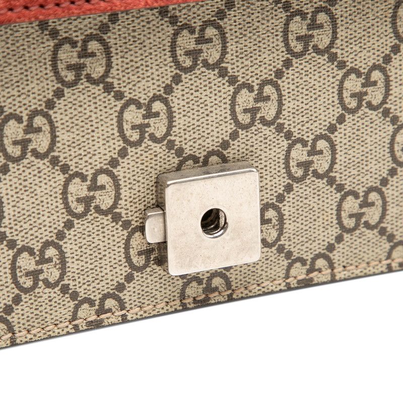 Gucci GG Blooms Dionysus Chain Shoulder Bag Beige Wine Red Suede — view 8