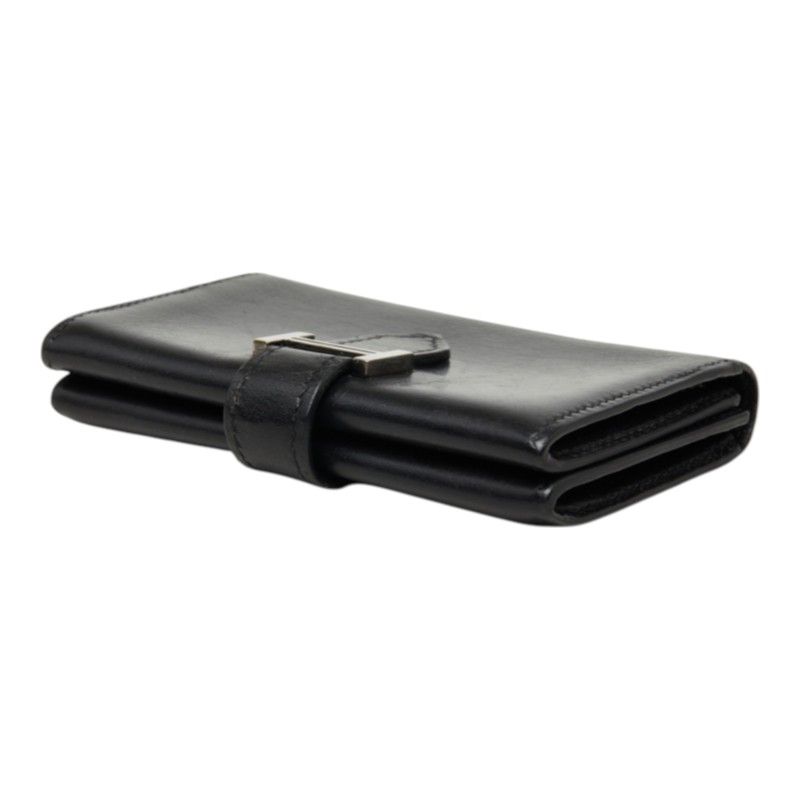 Hermes Bearn Mini Card Case Business Black Silver Box Calf — view 4