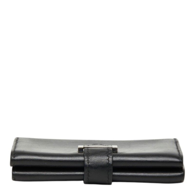 Hermes Bearn Mini Card Case Business Black Silver Box Calf — view 3