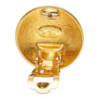Chanel CC Logo Crown Motif Vintage Earrings 96A Gold Plated — view 4