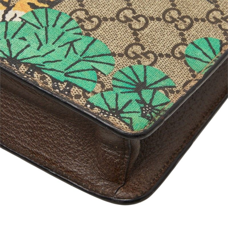 Gucci GG Supreme Bengal Tiger Clutch 2-Way Shoulder Bag Beige Multicolor Leather — view 4