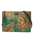 Gucci GG Supreme Bengal Tiger Clutch 2-Way Shoulder Bag Beige Multicolor Leather